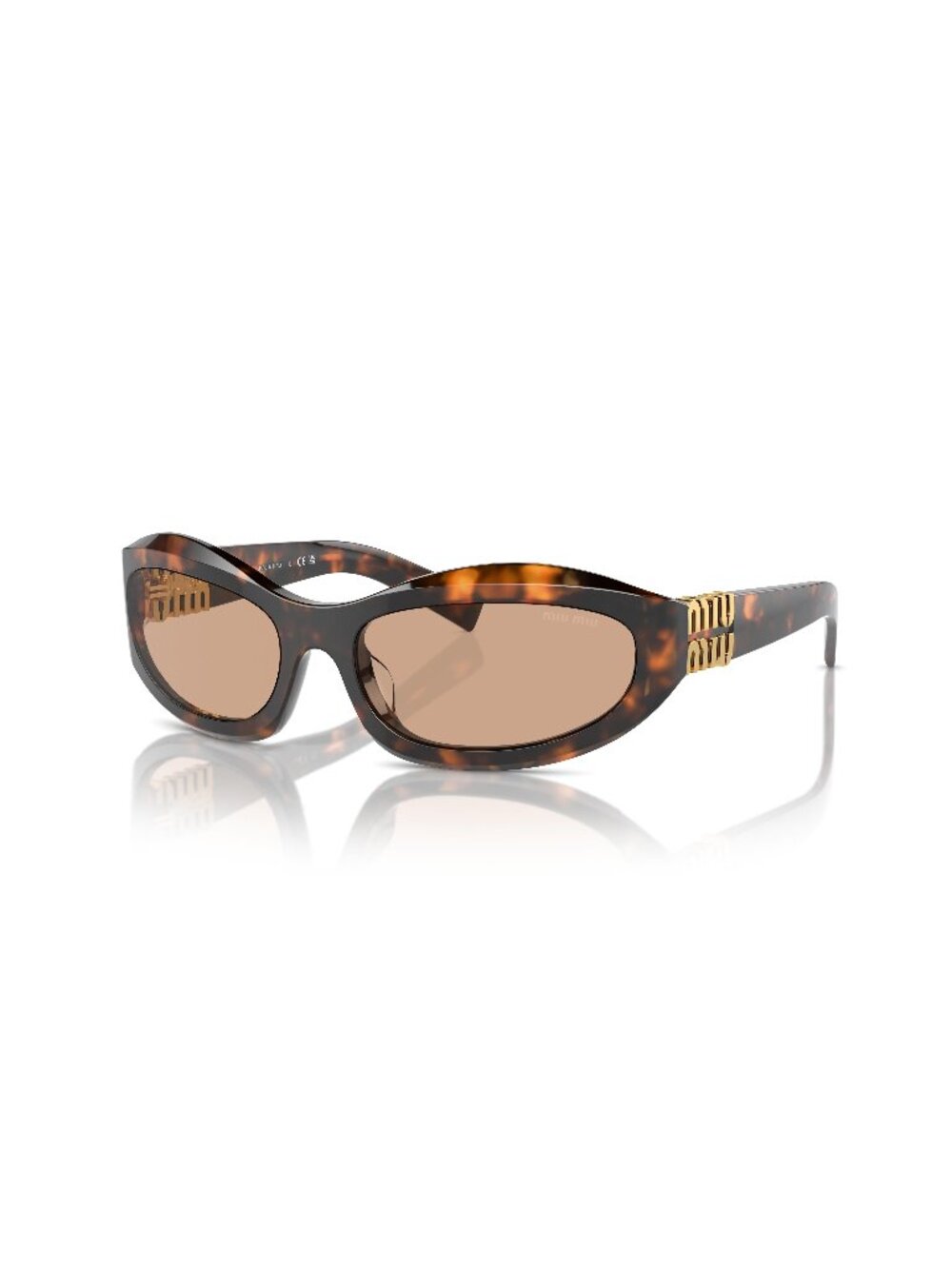 New Miu Miu Women's Sunglasses Havana Aviator Brown Lens Acetate Frame MU 14ZS